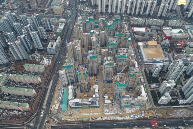 서울 서초구 반포동 래미안 원베일리 공사현장 모습. 사진제공=삼성물산