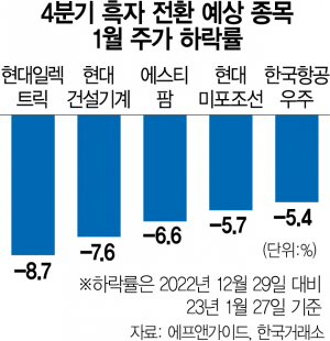 흑자전환 기대에도 주가 털썩…'성장성 부족 탓'