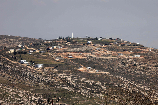 14일(현지 시간) 촬영된 서안지구 내 유대인 정착촌의 모습.AFP연합뉴스
