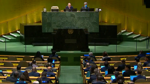 유엔 총회 장면. 자료화면. 유엔티비
