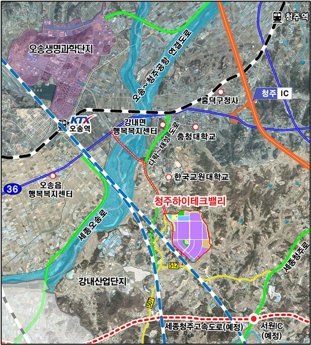 청주 하이테크밸리 산업단지 위치도. 사진제공=청주시