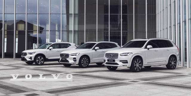 XC40(왼쪽부터), XC60, XC90 등 볼보자동차가 정차돼있다. 사진제공=볼보코리아