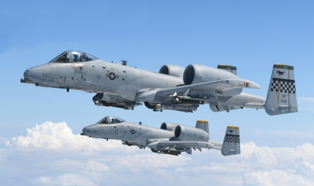 지난해 8월 진행된 쌍매훈련에 참가한 미 공군 A-10 공격기가 임무 공역으로 이동하는 모습./ 사진제공=공군