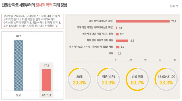 경기도 여성 폭력 경험 표. 사진 제공=경기도여성가족재단