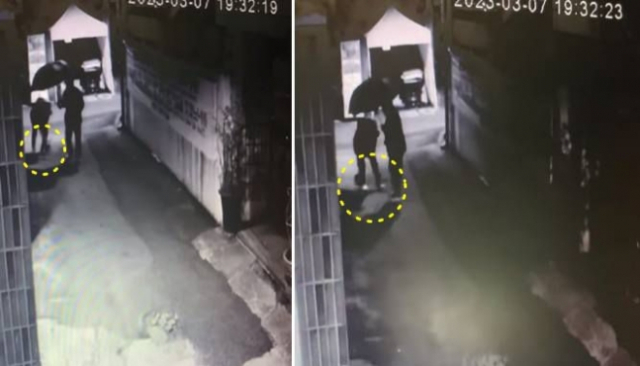 이슬람사원 앞에 뿌려진 '하얀 액체'…CCTV에 찍힌 수상한 장면
