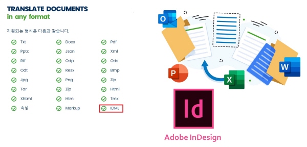 시스트란, Adobe Indesign 형식 추가로 파일번역 내 20개 확장자 번역 제공