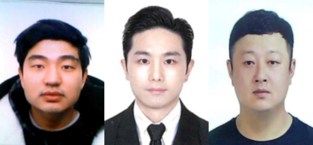 ‘강남 납치·살해 사건’ 피의자. 연지호(왼쪽부터), 이경우, 황대한. 사진=서울경찰청