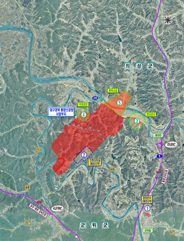 대구경북신공항 사업부지 위치도. 제공=대구시