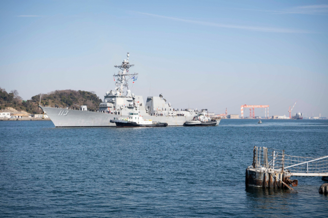 미 해군이 3월 이지스 구축함 존 핀(DDS-113)을 일본 요코스카에 위치한 제7함대사령부에 전진 배치했다. 사진 제공=미 해군