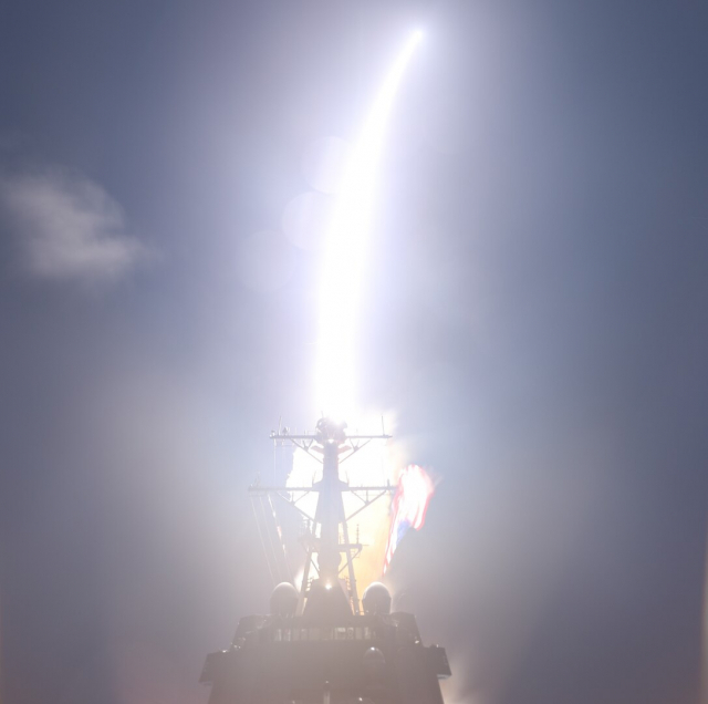 2020년 11월 미 해군 이지스함이 ICBM 요격용 SM-3 미사일을 발사하고 있다. 사진 제공=미 인도태평양사령부