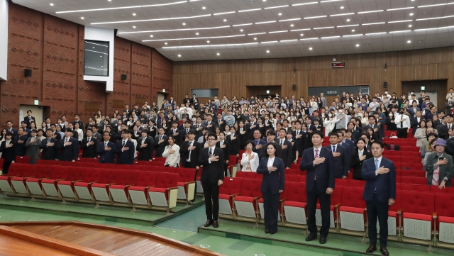 지난 1일 정부과천청사에서 열린 '신임 검사 임관식'. 법무부