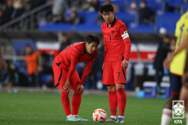 이강인(왼쪽)과 손흥민. 사진 제공=대한축구협회