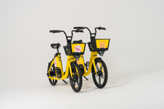 카카오모빌리티의 공유 전기 자전거 서비스 ‘카카오 T 바이크’. 사진제공=카카오모빌리티