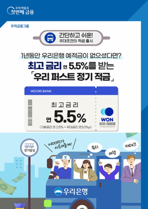 우리은행의 최고 연 5.5% 적금 상품 관련 이미지/사진 제공=우리은행