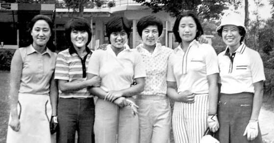 1979년 9월 촬영한 KLPGA 1·2기 멤버. 안종현(왼쪽부터), 한명현, 강춘자, 구옥희, 배성순, 김성희. 사진=KLPGA 제공