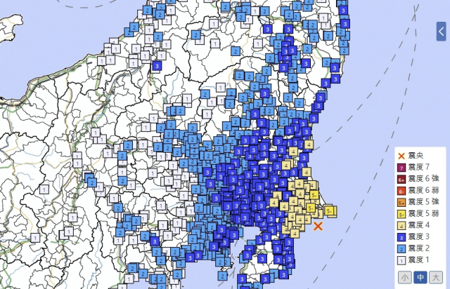 일본 지바현 앞바다 지진 상황 그래프. 제공=일본 기상청