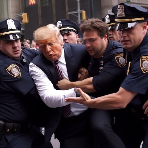 AI가 만든 트럼프 체포 사진. 엘리엇 히긴스 트위터