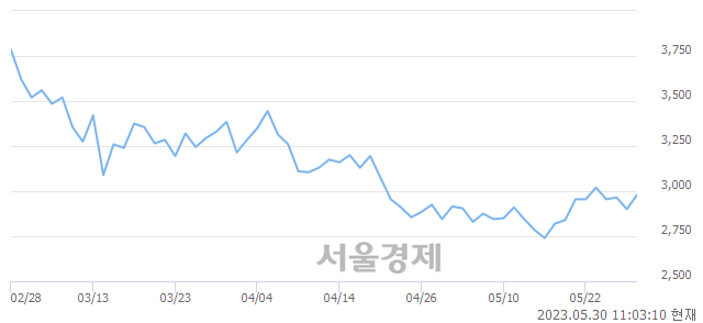 <코>오픈베이스, 3.10% 오르며 체결강도 강세 지속(141%)