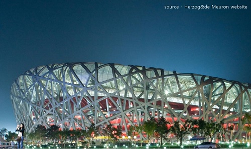 사진 설명. 베이징 올림픽 주경기장 '버드 네스트 경기장'