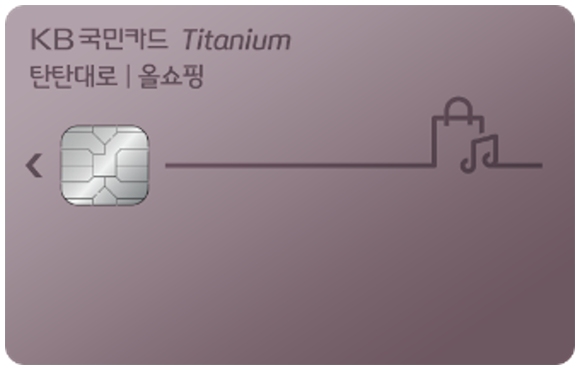 KB국민 탄탄대로 올쇼핑티타늄카드 플레이트.