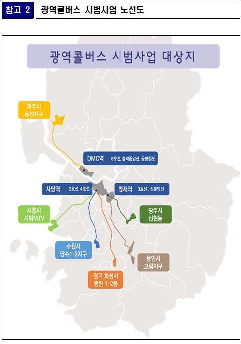 광역콜버스 운행 지역. 사진 제공=경기도