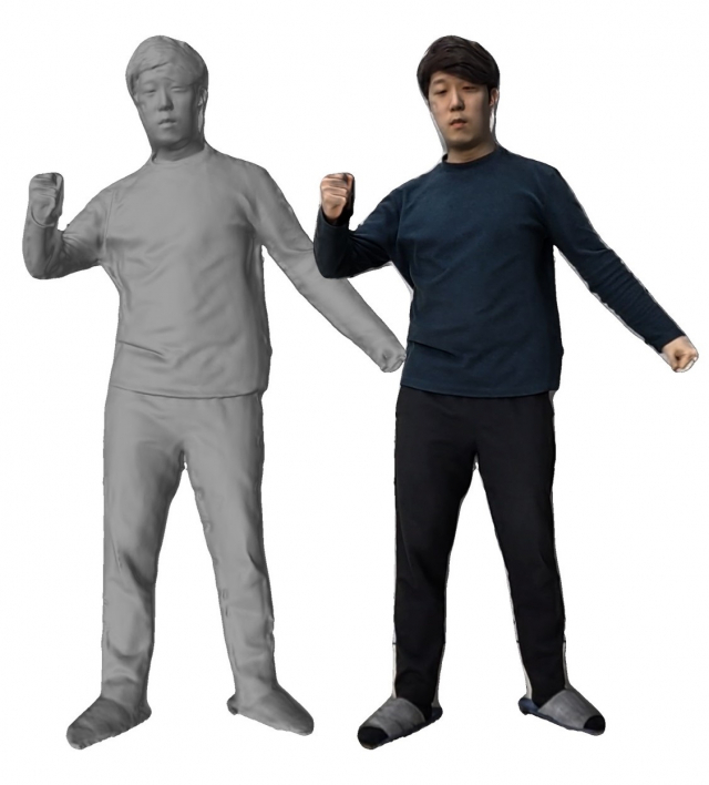 인공지능(AI) 알고리즘을 활용해 2D 영상을 3D 아바타로 구현한 이미지. 사진 제공=한국전자기술연구원