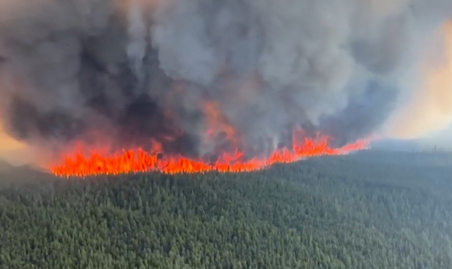 캐나다 퀘벡주의 산림이 불에 타고 있다. 로이터 연합뉴스