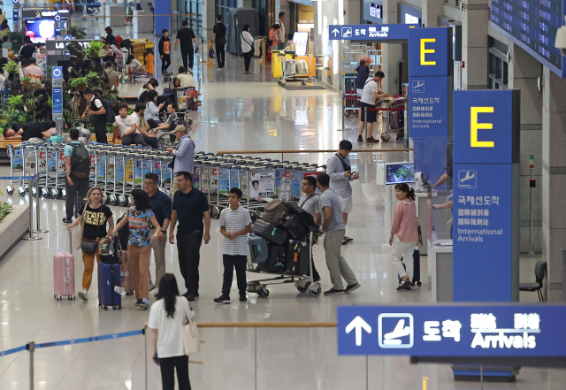 인천국제공항 제1여객터미널 입국장의 모습. 연합뉴스