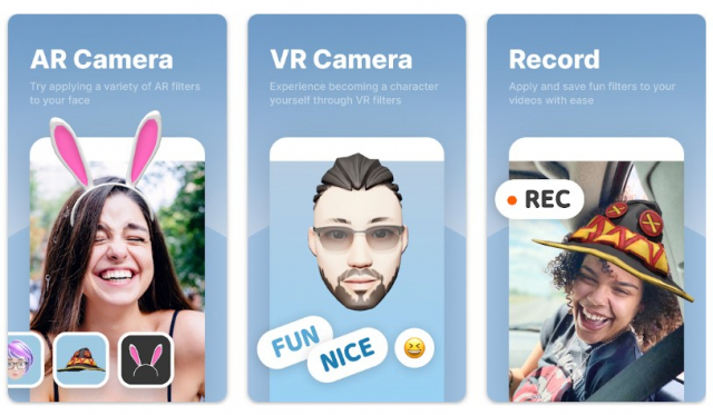 카카오브레인의 AR·VR 카메라 앱 '이모티페이스(EmotiFace)'. 구글 플레이 캡쳐