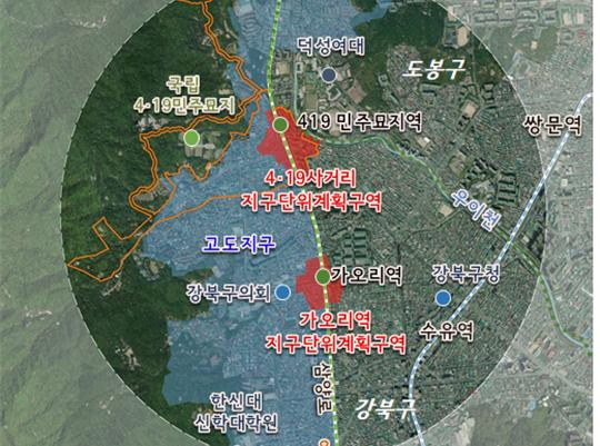 서울 강북구 지구단위계획구역 위치도. 사진제공=강북구