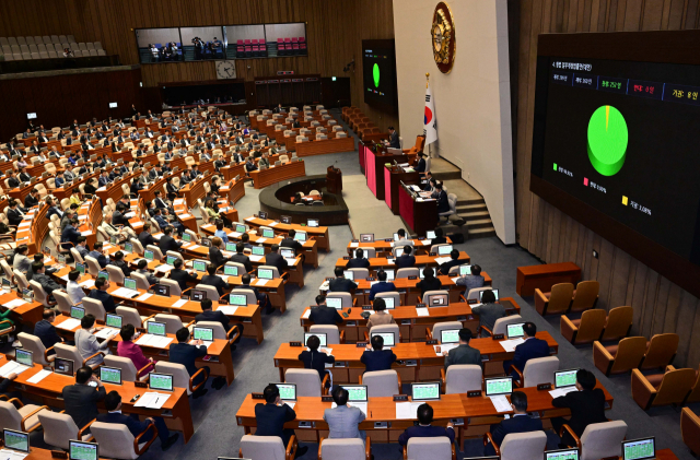 18일 서울 여의도 국회에서 본회의가 열리고 있다. 성형주 기자