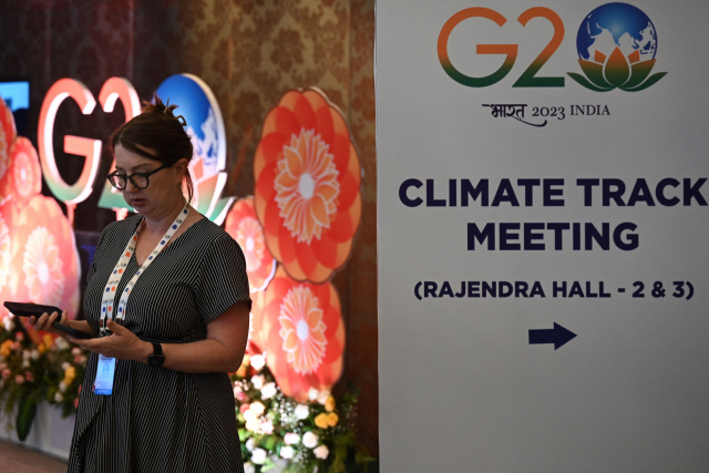 28일(현지 시간) 인도 첸나이에서 열린 G20 환경 장관 회의. AFP연합뉴스