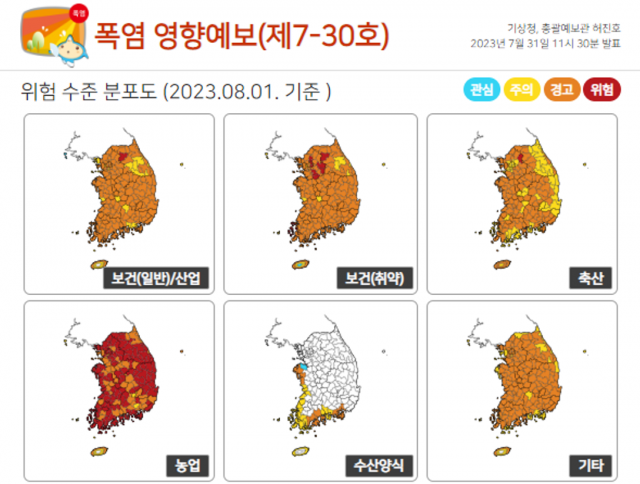 폭염 영향 에보. 기상청 제공