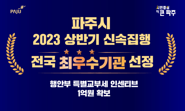 파주시 상반기 신속집행 최우수. 사진 제공=파주시