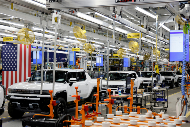 미국 디트로이트 제너럴모터스(GM)의 전기차 생산 공장 모습. /연합뉴스