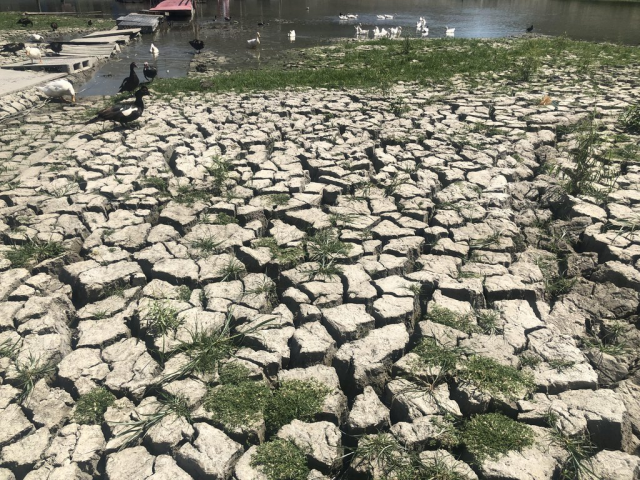 심한 가뭄으로 바닥을 드러낸 멕시코 북부 라보카 댐 저수지./사진제공=연합뉴스