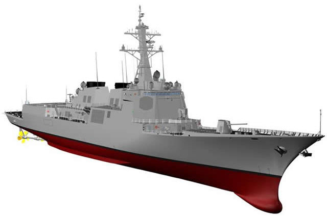‘미니 이지스함’이라 불리는 차세대 한국형 구축함 ‘KDDX’ 모형. 사진 제공=방위사업청