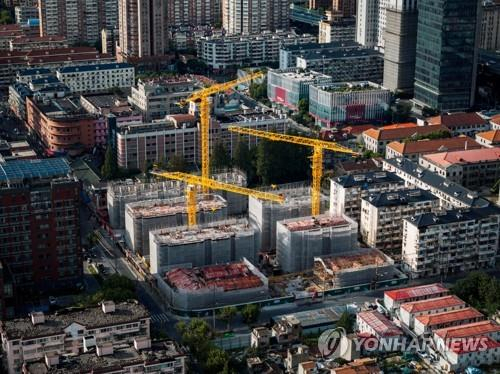 중국 상하이 한 부동산 개발 현장. 연합뉴스