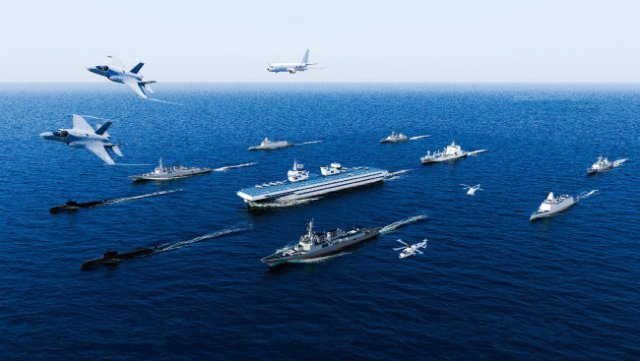 경항공모함이 중심이 된 해군 항모전투단 개념도. 사진 제공=해군