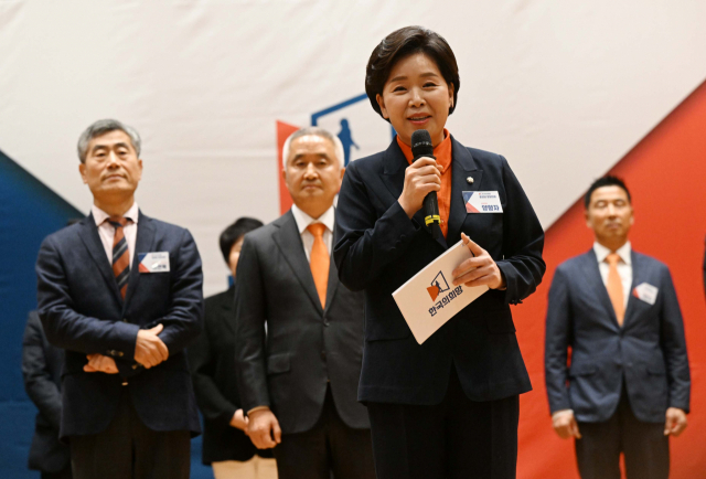 28일 국회에서 열린 한국의희망 중앙당 창당대회에서 양향자 공동대표가 발언하고 있다. 권욱 기자