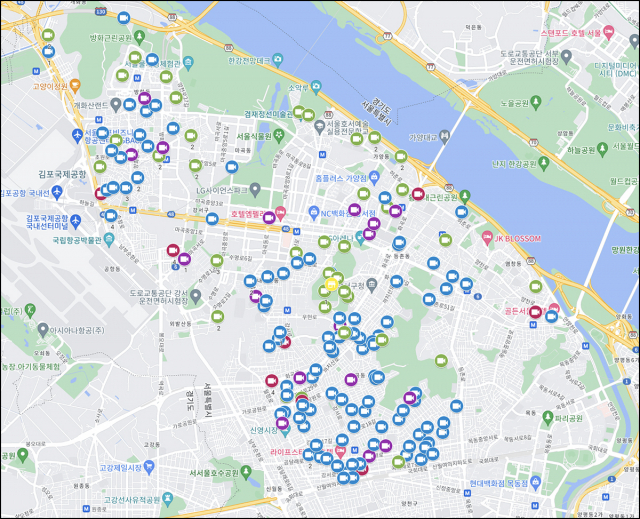 서울 강서구 공공CCTV 현황도. 서울 강서구 제공