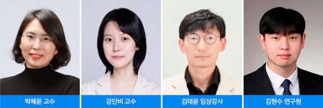 삼성서울병원 박혜윤·강단비 교수(왼쪽부터) , 김태윤 임상강사, 김현수 연구원. 사진 제공=삼성서울병원