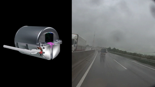 ‘로테이터캠’의 작동 원리(3D)와 실제 주행 영상. 사진 제공=현대차·기아