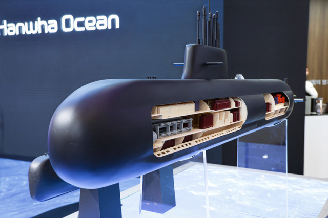 한화오션 잠수함 모형.