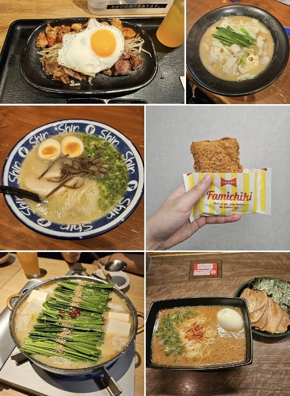 A씨가 올린 일본 여행 중 즐긴 음식들 사진. 이 가운데 맨 위 왼쪽 소고기 철판 볶음에서 식중독을 일으키는 캄필러박터균 보균 소가 요리된 것으로 보인다. 사진=SNS 갈무리