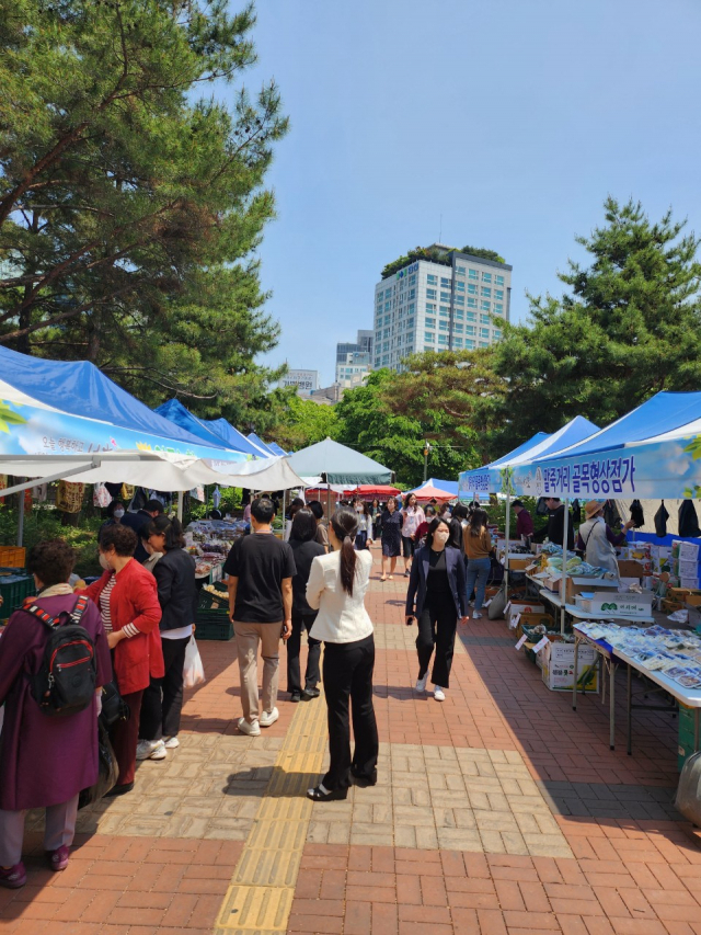 서울 서초구 직거래 큰 장터가 열린 모습. 서초구청 제공