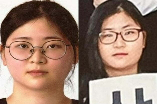 정유정의 신상공개 사진(왼쪽)과 고등학교 졸업앨범 사진=경찰청·MBN 보도화면