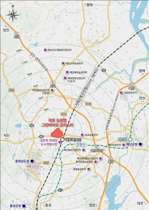 개발행위허가 제한지역으로 지정·고시된 충남 예산군 삽교읍 삽교리와 상성리 일원. 사진제공=예산군