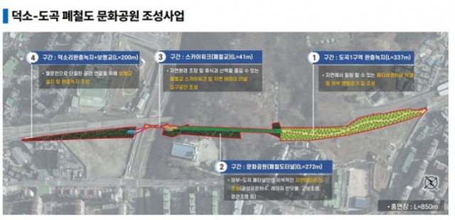 덕소도곡 폐철도 문화공원 조성 구간. 사진 제공=남양주시