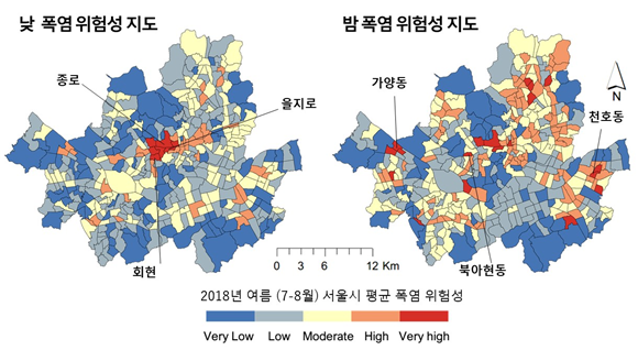 '낮과 밤이 다른 서울의 폭염' 인공지능으로 폭염 위험지역 확인